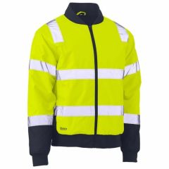 Bisley BJ6730T Hi Vis Hoop _ Shoulder Taped Bomber Jacket_ Yellow