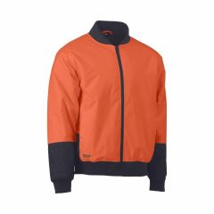 Bisley BJ6730 Hi Vis Bomber Jacket_ Orange_Navy