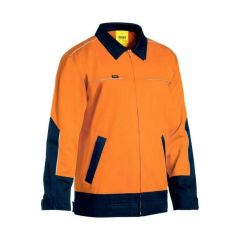 Bisley BJ6917 Liquid Repellent Cotton Drill Jacket_ Org_Navy