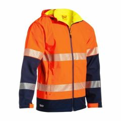 Bisley BJ6934T 260gsm Segmented Hoop Reflective Ripstop Softshell Jacket_ Org_Navy