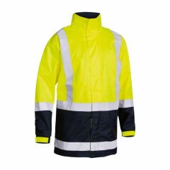 Bisley BJ6966T H Reflective Rain Shell Jacket_ Yel_Navy