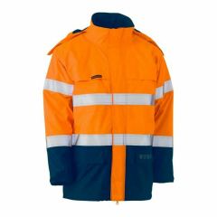 Bisley BJ8110T Hoop Reflective FR ATPV 32 Wet Weather Jacket_ Org_Navy