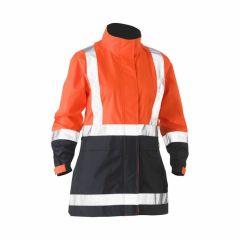 Bisley BJL6966T Women's H Taped Two Tone Hi Vis Rain Jacket_ Oran