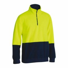 Bisley BK6889 300gsm 1_4 Zip Polarfleece Pullover_ Yel_Navy