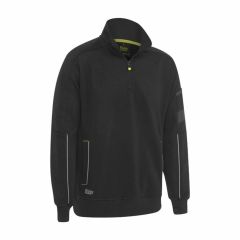 Bisley BK6924 1_4 Zip Front Sherpa Lined Work Fleece Hoodie_ Blac