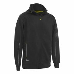 Bisley BK6925 Full Zip Front Work Fleece Hoodie_ Black