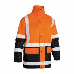 Bisley BK6975 H Reflective 5_in_1 Rain Jacket_ Org_Navy