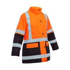 Bisley BKL6975 Women's Taped Hi Vis 5 in 1 Rain Jacket_ Orange_Na