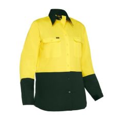 Bisley BL6895 Women's Cool Lightweight Hi Vis Drill Shirt_Yellow_