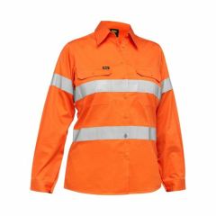 Bisley BL6897 Women's Taped Hi Vis Cool Lightweight Drill Long Sl