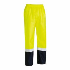 Bisley BP6965T Hoop Reflective Rain Pants_ Yel_Navy