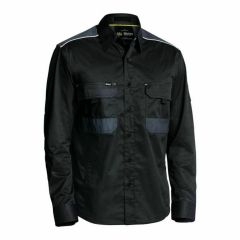 Bisley BS6133 Flex _ Move Mechanical Stretch Shirt_ Long Sleeve_ Black