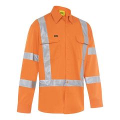 Bisley BS6166XT Perforated Reflective NSW Rail X Back Drill Shirt