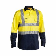 Bisley BS6267T 190gsm Taped Hi Vis Drill Shirt_ Long Sleeve_ Yell