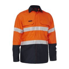 Bisley BS8338T Apex 160 Taped Hi Vis FR Ripstop Vented L_S Shirt_