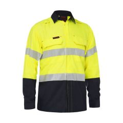 Bisley BS8338T Apex 160 Taped Hi Vis FR Ripstop Vented L_S Shirt_