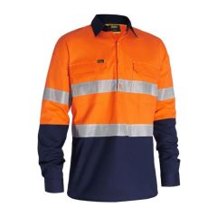 Bisley BSC6415T X Airflow Closed Front Taped Hi Vis Ripstop Shirt