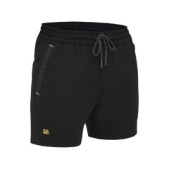 Bisley BSH1331 Flx _ Move 4_Way Stretch Elastic Waist Short_ Blac