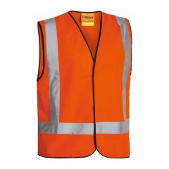 Bisley BT0347 Taped X Back Hi Vis Vest_ Orange 