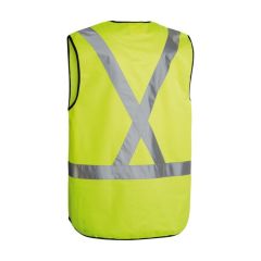 Bisley BT0347 Taped X Back Hi Vis Vest_ Yellow