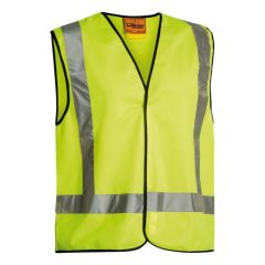 Bisley BV0342HT Reflective Taped H Pattern Hi Vis Vest_ Yellow