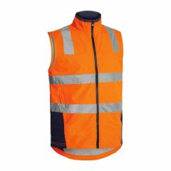 Bisley BV0348T 310gsm Hoop Reflective Softshell Vest_ Org_Navy