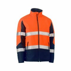 Bisley Taped Two Tone Hi Vis Puffer Jacket Orange Navy