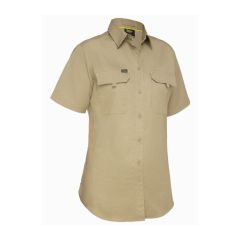 Bisley Women's BL1414 X Airflow Ripstop Shirt_ Short Sleeve_ Khak