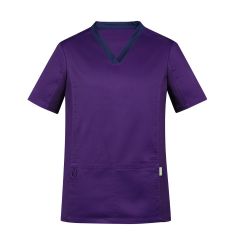 Biz Care Mens Riley Stretch Scrub Top_ Purple