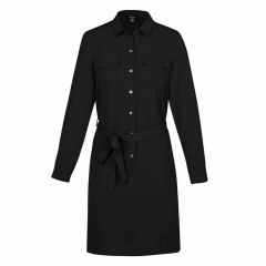 Biz Chloe Georgette Shirt Dress Black