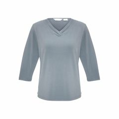 Biz Collection K819LT Ladies Lana 3_4 Sleeve Top_ Silver