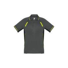 Biz Collection Kids Renegade Polo Grey_Black_Fluoro Yellow