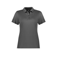 Biz Collection Ladies Balance Short Sleeve Polo_ Ash_Black