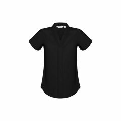 Biz Collection Ladies Madison Short Sleeve Blouse Black