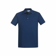 Biz Collection Mens Byron Short Sleeve Polo Steel Blue