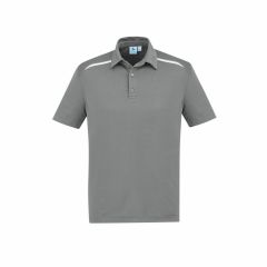 Biz Collection Mens Sonar Polo Silver_White