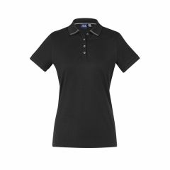 Biz Collection P106LS Ladies Aston Short Sleeve Polo_ Black_Silve