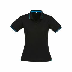 Biz Collection P226LS Ladies Jet Polo 170gsm_ Black_Cyan