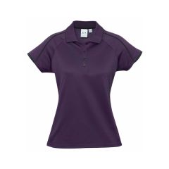 Biz Collection P303LS Ladies Blackde Polo_ Grape_Black