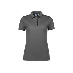 Biz Collection P313LS Womens Focus Short Sleeve Polo_ Ash_Black