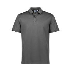 Biz Collection P313MS Mens Focus Short Sleeve Polo_ Ash_Black