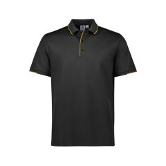 Biz Collection P313MS Mens Focus Short Sleeve Polo_ Black_Gold