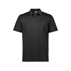 Biz Collection P313MS Mens Focus Short Sleeve Polo_ Black_Orange