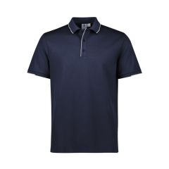 Biz Collection P313MS Mens Focus Short Sleeve Polo_ Navy_White