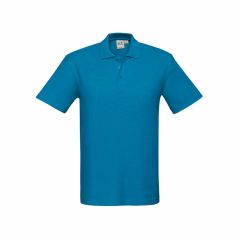 Biz Collection P400MS Mens Crew Polo Shirt_ Cyan