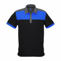 Biz Collection P500MS Mens Charger Polo_ Black_Royal_Grey