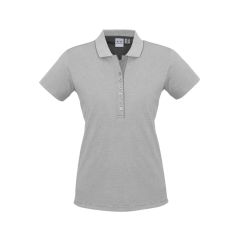 Biz Collection P501LS Ladies Shadow Polo_ Silver Grey