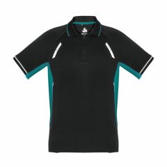 Biz Collection P700KS Kids Renegade Polo_ Black_Teal_Silver