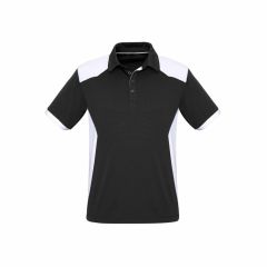 Biz Collection P705MS Mens Rival Polo_ Black_White