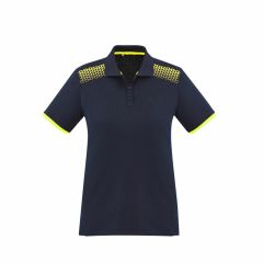 Biz Collection P900LS Ladies Galaxy Polo_ Navy_Fluoro Yellow